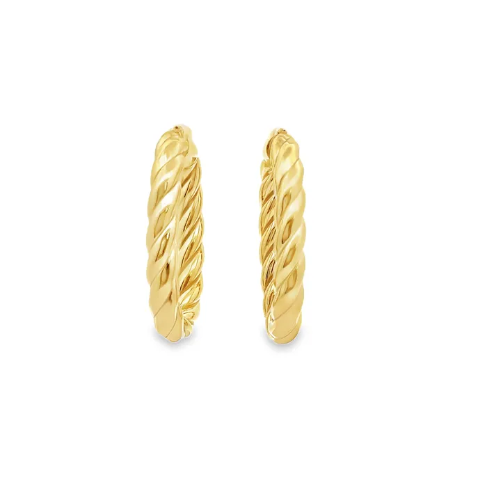 Earrings Classic Creations 10kt Yellow Gold 5mm 34 Inch Twist Oval Hoop Earrings Earrings Classic Creations 10kt Yellow Gold 5mm 34 Inch Twist Oval Hoop Earrings