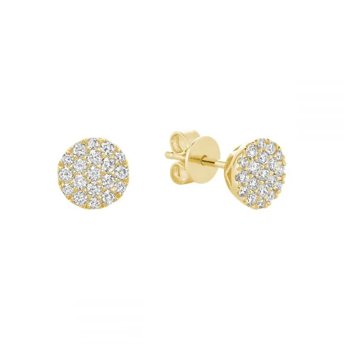 Earrings Classic Creations 14kt Round Cluster Diamond Pave Earrings