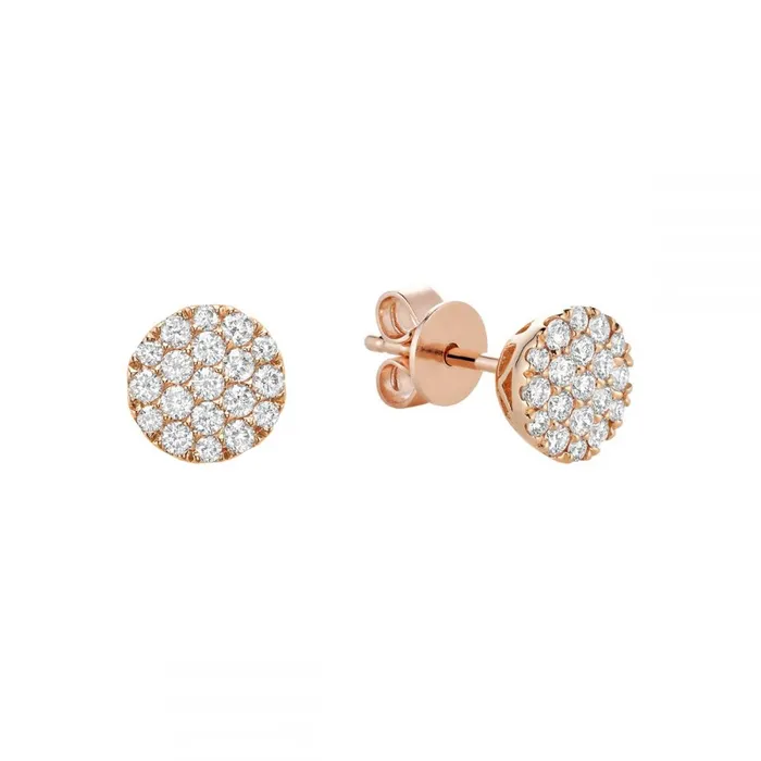Earrings Classic Creations 14kt Round Cluster Diamond Pave Earrings