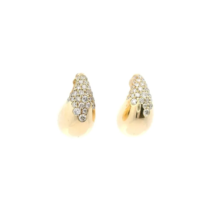 Earrings Classic Creations 14kt Yellow Gold Diamond Tear Drop 34 in Gypsy Set Earrings