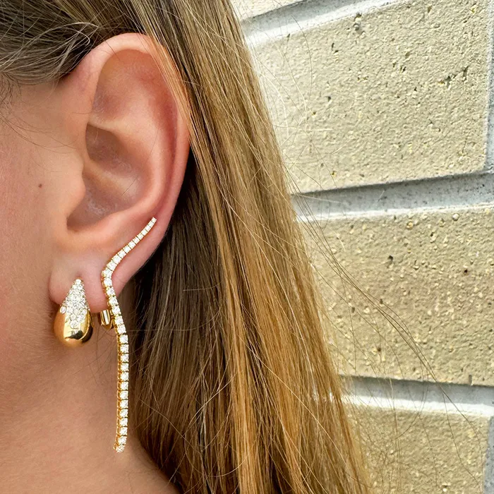 Earrings Classic Creations 14kt Yellow Gold Diamond Tear Drop 34 in Gypsy Set Earrings