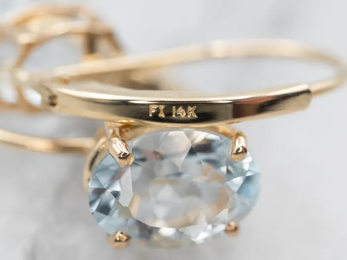 Earrings Market Square Jewelers Aquamarine Gold Drop Earrings Earrings Market Square Jewelers Aquamarine Gold Drop Earrings