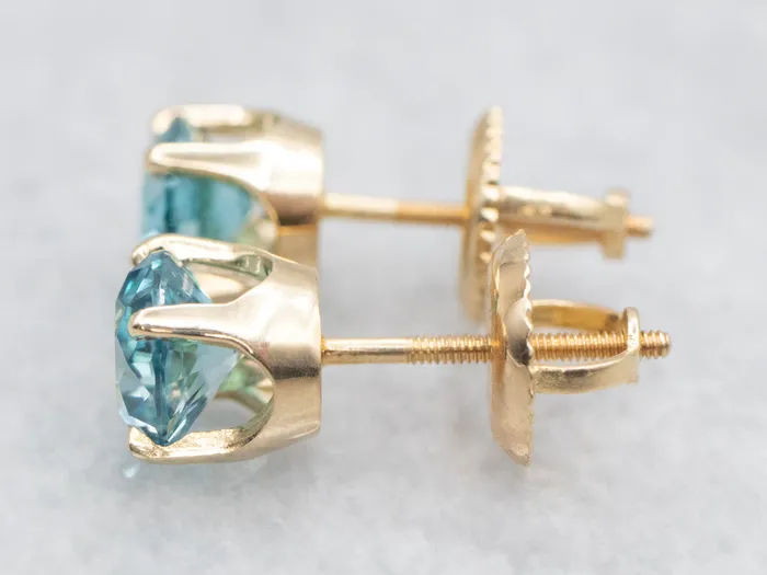Earrings Market Square Jewelers Blue Zircon Solitaire Stud Earrings Earrings Market Square Jewelers Blue Zircon Solitaire Stud Earrings