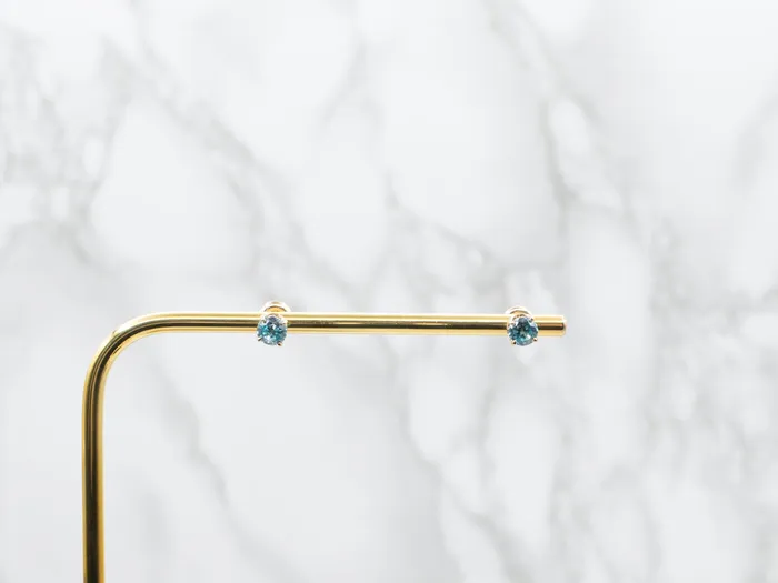 Earrings Market Square Jewelers Blue Zircon Solitaire Stud Earrings Earrings Market Square Jewelers Blue Zircon Solitaire Stud Earrings