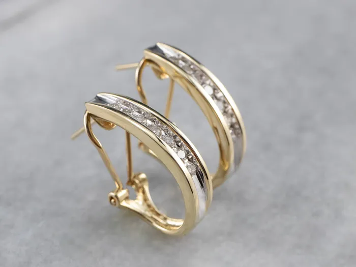Earrings Market Square Jewelers Diamond Gold Partial Hoop Earrings Earrings Market Square Jewelers Diamond Gold Partial Hoop Earrings