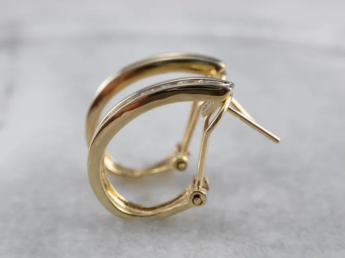 Earrings Market Square Jewelers Diamond Gold Partial Hoop Earrings Earrings Market Square Jewelers Diamond Gold Partial Hoop Earrings