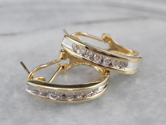 Earrings Market Square Jewelers Diamond Gold Partial Hoop Earrings Earrings Market Square Jewelers Diamond Gold Partial Hoop Earrings