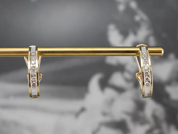 Earrings Market Square Jewelers Diamond Gold Partial Hoop Earrings Earrings Market Square Jewelers Diamond Gold Partial Hoop Earrings