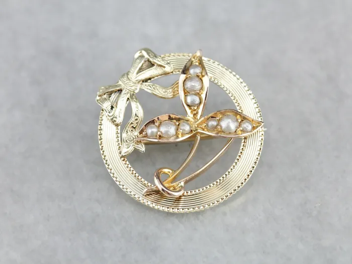 Earrings Market Square Jewelers Upcycled Natural Pearl Gold Brooch Earrings Market Square Jewelers Upcycled Natural Pearl Gold Brooch