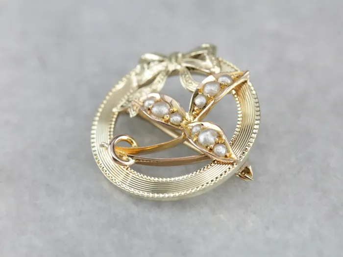 Earrings Market Square Jewelers Upcycled Natural Pearl Gold Brooch Earrings Market Square Jewelers Upcycled Natural Pearl Gold Brooch