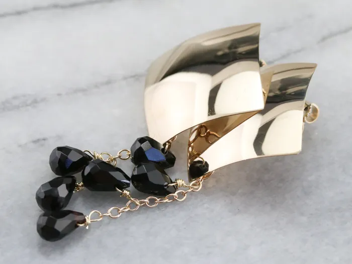 Earrings Market Square Jewelers Yellow Gold and Black Onyx Beaded Earrings Earrings Market Square Jewelers Yellow Gold and Black Onyx Beaded Earrings