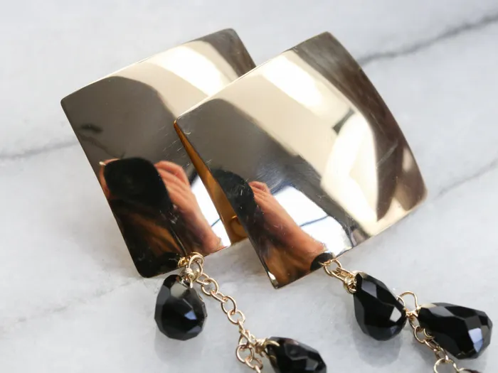 Earrings Market Square Jewelers Yellow Gold and Black Onyx Beaded Earrings Earrings Market Square Jewelers Yellow Gold and Black Onyx Beaded Earrings