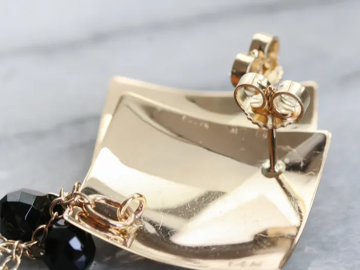 Earrings Market Square Jewelers Yellow Gold and Black Onyx Beaded Earrings Earrings Market Square Jewelers Yellow Gold and Black Onyx Beaded Earrings