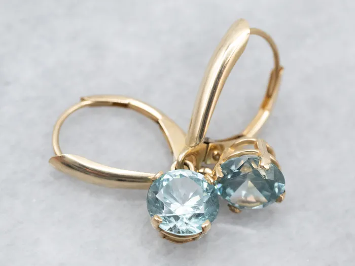 Earrings Market Square Jewelers Yellow Gold Blue Zircon Drop Earrings Earrings Market Square Jewelers Yellow Gold Blue Zircon Drop Earrings