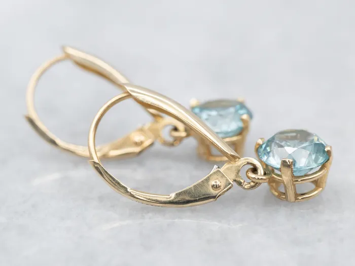 Earrings Market Square Jewelers Yellow Gold Blue Zircon Drop Earrings Earrings Market Square Jewelers Yellow Gold Blue Zircon Drop Earrings