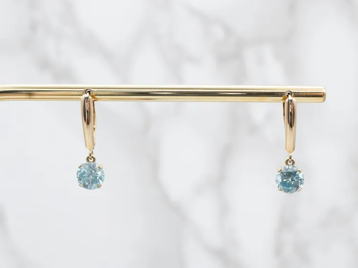 Earrings Market Square Jewelers Yellow Gold Blue Zircon Drop Earrings Earrings Market Square Jewelers Yellow Gold Blue Zircon Drop Earrings