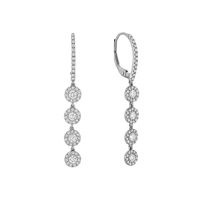 Earrings Mini Diamond Halo Dangle Earrings Classic Creations