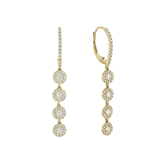 Earrings Mini Diamond Halo Dangle Earrings Classic Creations