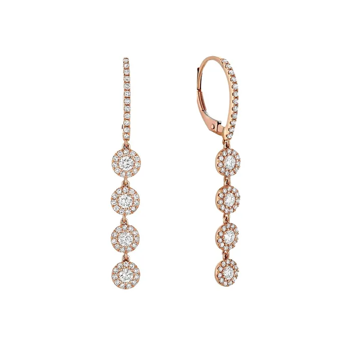 Earrings Mini Diamond Halo Dangle Earrings Classic Creations