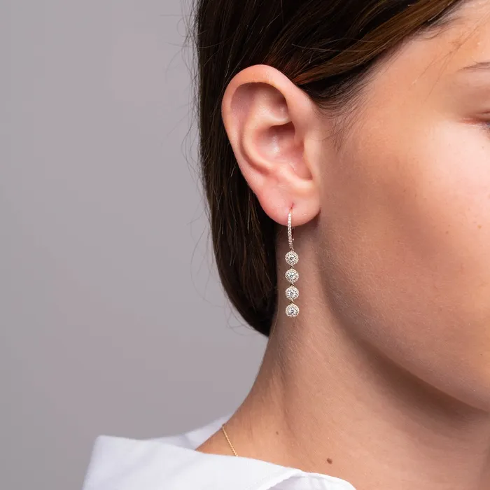 Earrings Mini Diamond Halo Dangle Earrings Classic Creations