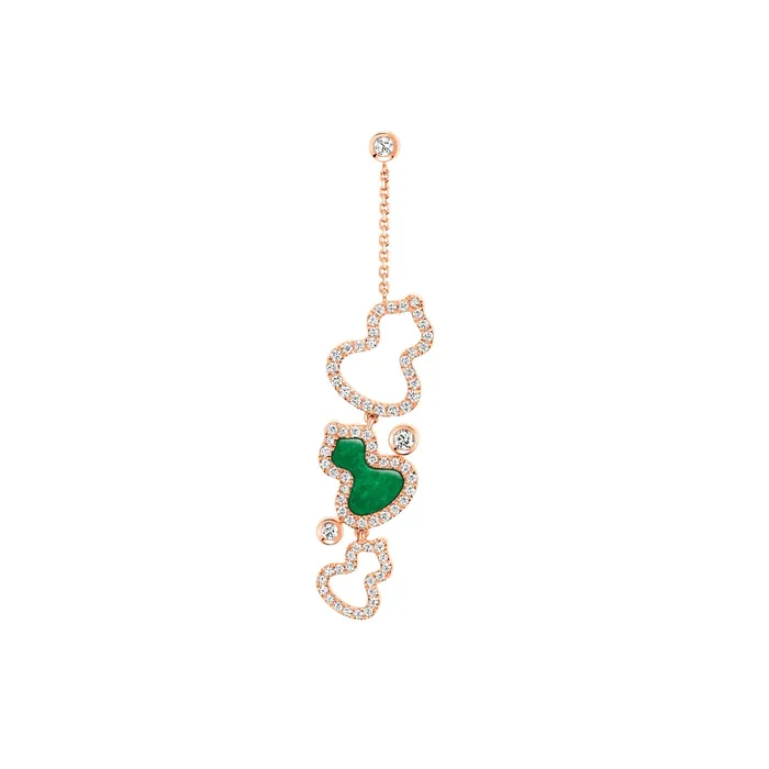 Earrings Qeelin Qeelin Wulu Diamond and Jade Drop Earring