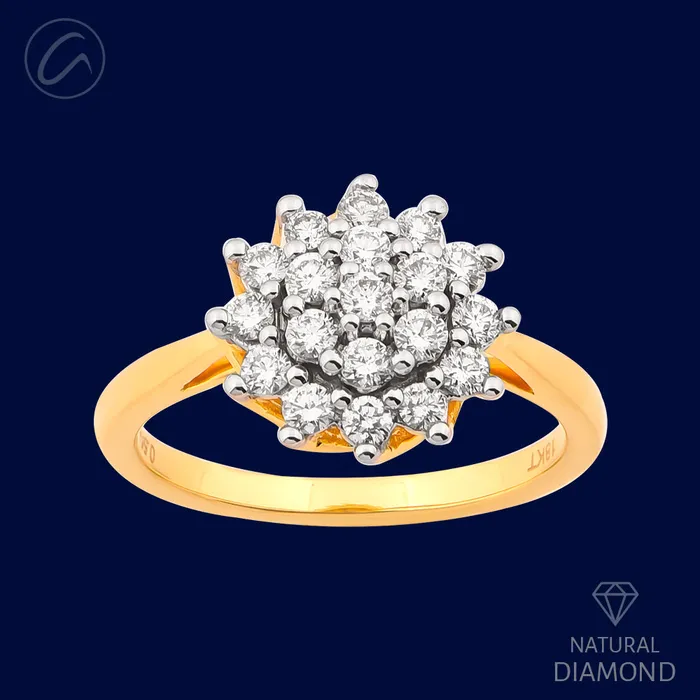 Fascinating Draped Cluster 18K Gold Diamond Ring Andaaz Jewelers Rings