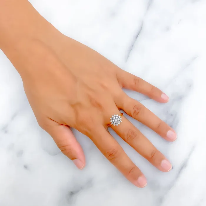 Fascinating Draped Cluster 18K Gold Diamond Ring Andaaz Jewelers Rings