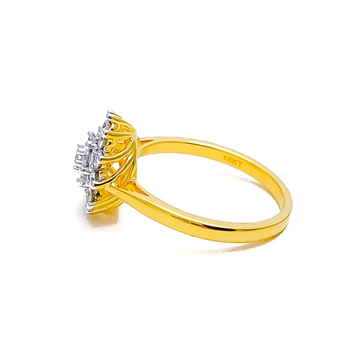 Fascinating Draped Cluster 18K Gold Diamond Ring Andaaz Jewelers Rings