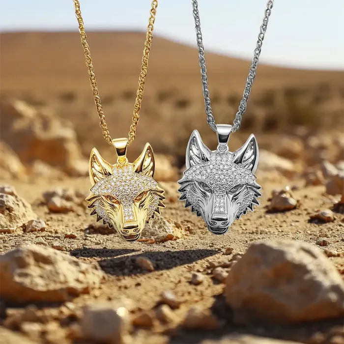 Fierce Wolf Pendant Style 8 aporro Necklaces Fierce Wolf Pendant Style 8 aporro Necklaces
