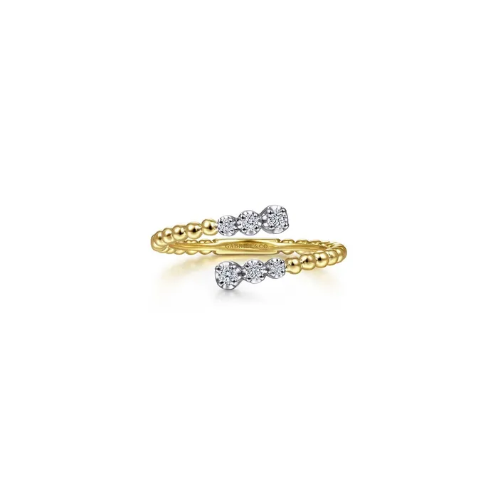 Gabriel Co Bujukan Ball and Diamond Open Bypass Ring Gabriel Co Rings