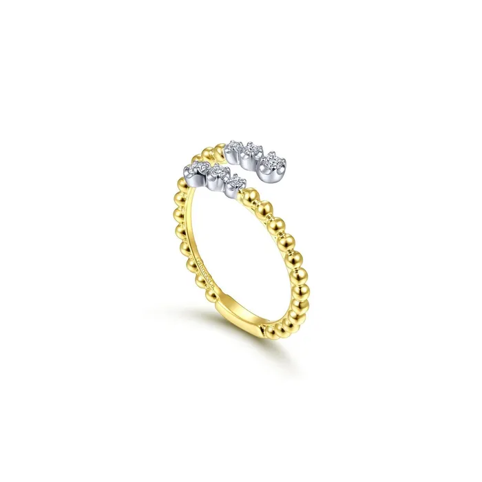 Gabriel Co Bujukan Ball and Diamond Open Bypass Ring Gabriel Co Rings