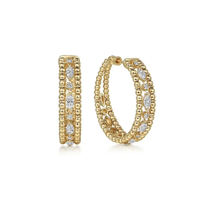Gabriel Co Earrings Gabriel Co Bujukan Diamond Classic Hoop Earrings