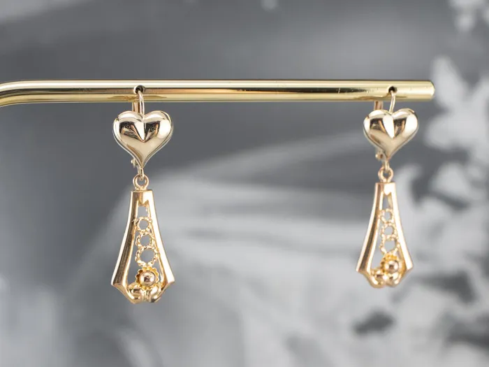 Gold Heart Bar Drop Earrings Market Square Jewelers Earrings Gold Heart Bar Drop Earrings Market Square Jewelers Earrings