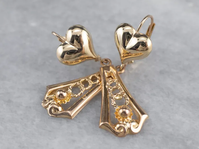 Gold Heart Bar Drop Earrings Market Square Jewelers Earrings Gold Heart Bar Drop Earrings Market Square Jewelers Earrings