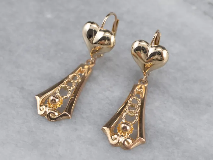 Gold Heart Bar Drop Earrings Market Square Jewelers Earrings Gold Heart Bar Drop Earrings Market Square Jewelers Earrings