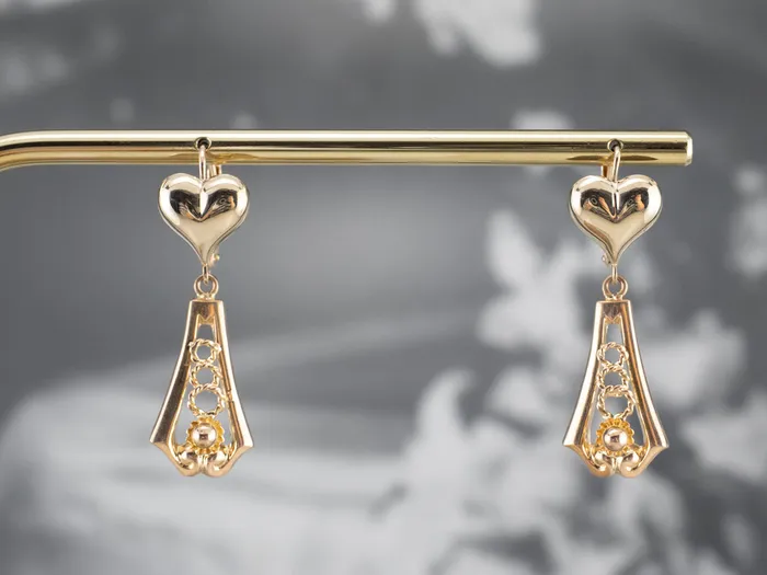 Gold Heart Bar Drop Earrings Market Square Jewelers Earrings Gold Heart Bar Drop Earrings Market Square Jewelers Earrings