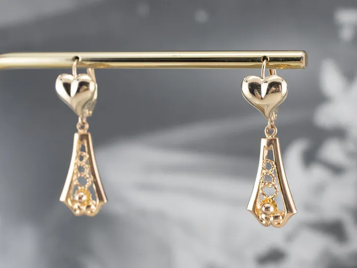 Gold Heart Bar Drop Earrings Market Square Jewelers Earrings Gold Heart Bar Drop Earrings Market Square Jewelers Earrings