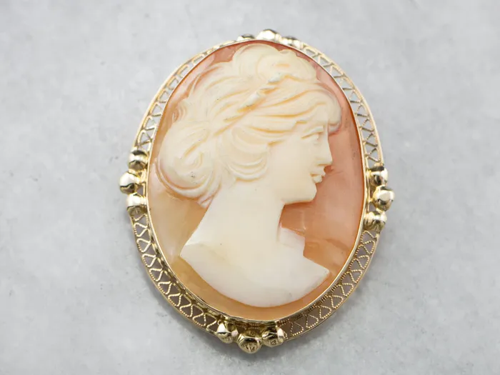 Gold Retro Era Cameo Pin or Pendant Market Square Jewelers PreStyled Sets Gold Retro Era Cameo Pin or Pendant Market Square Jewelers PreStyled Sets