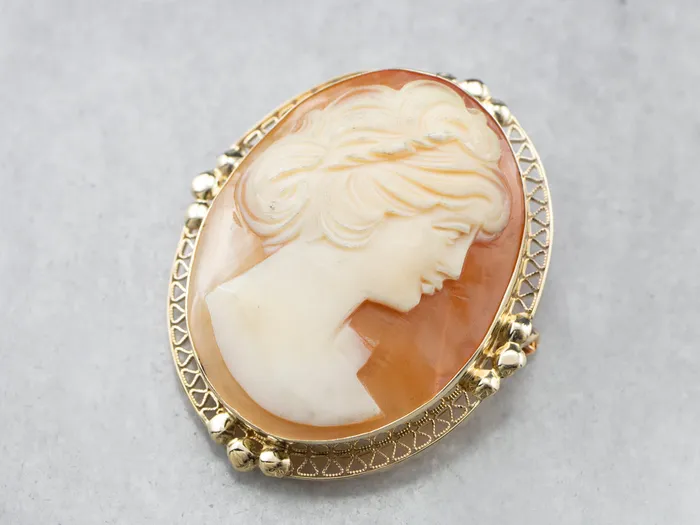 Gold Retro Era Cameo Pin or Pendant Market Square Jewelers PreStyled Sets Gold Retro Era Cameo Pin or Pendant Market Square Jewelers PreStyled Sets
