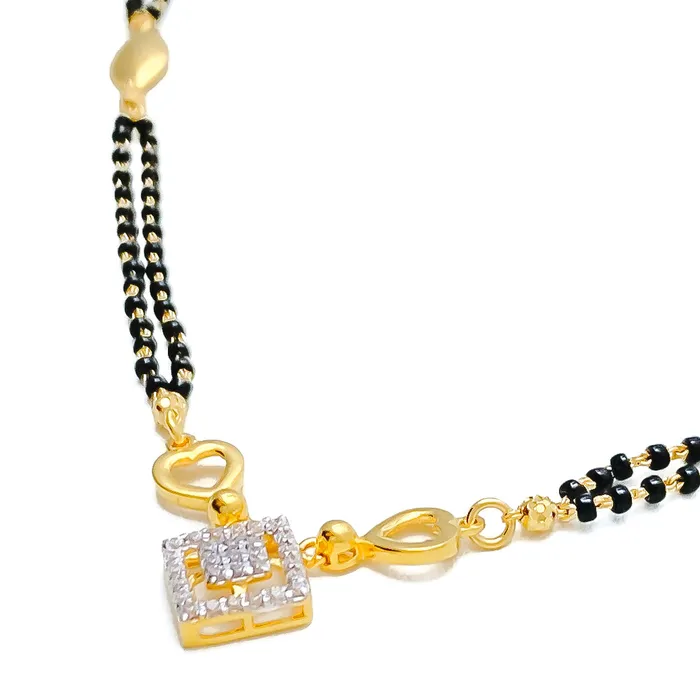 Graceful Geometric 22k Gold CZ Mangal Sutra Andaaz Jewelers PreStyled Sets