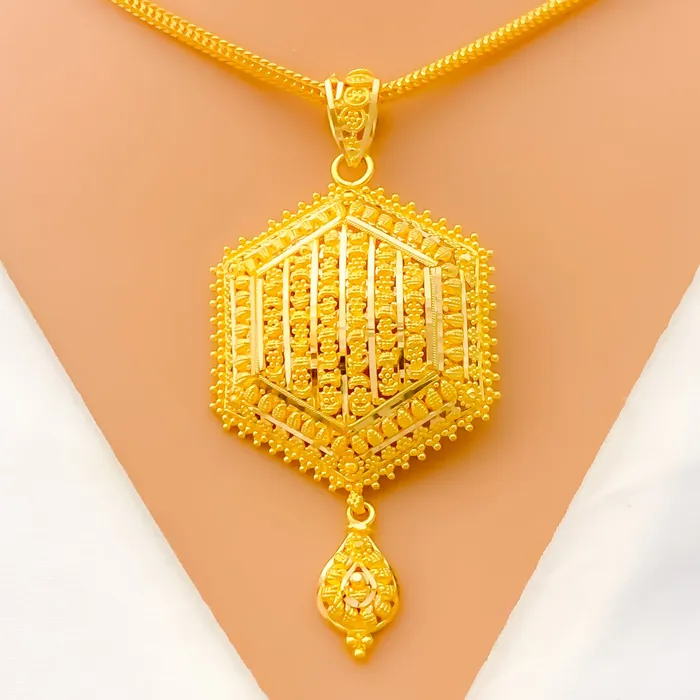 Jazzy Geometric 22k Gold Pendant Andaaz Jewelers PreStyled Sets
