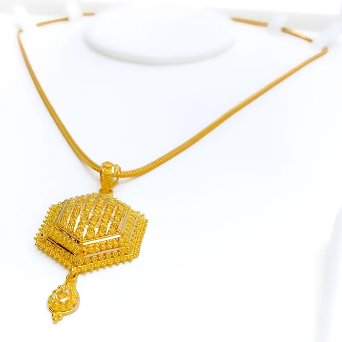 Jazzy Geometric 22k Gold Pendant Andaaz Jewelers PreStyled Sets