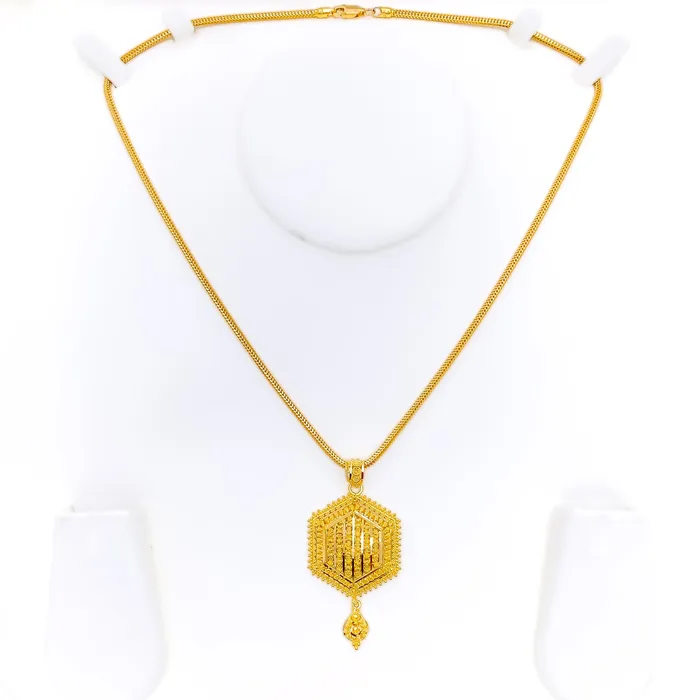 Jazzy Geometric 22k Gold Pendant Andaaz Jewelers PreStyled Sets