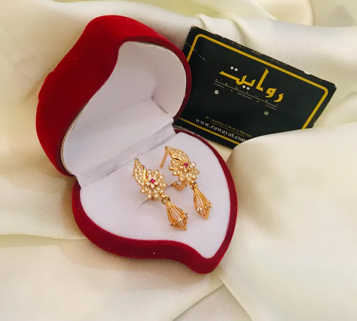 KJ Earrings Zircon Earring107 Ruby