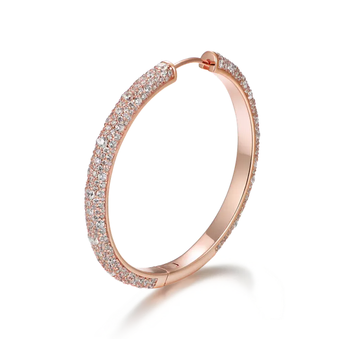 Large Paved Hoop Earring Single aporro Earrings