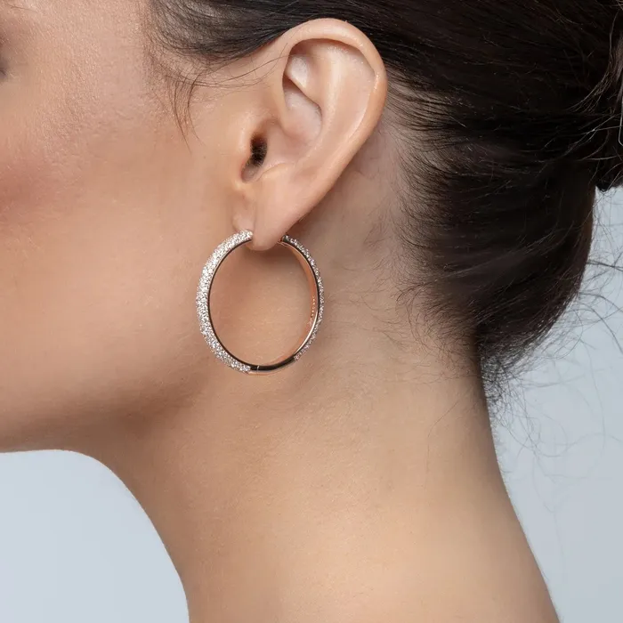 Large Paved Hoop Earring Single aporro Earrings