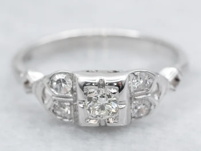Late 1930s Diamond Engagement Ring Market Square Jewelers Rings