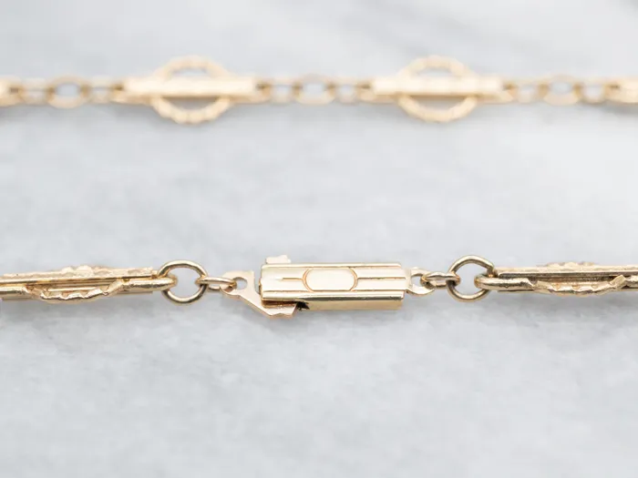 Long Yellow Gold Fancy Link Chain Market Square Jewelers Necklaces