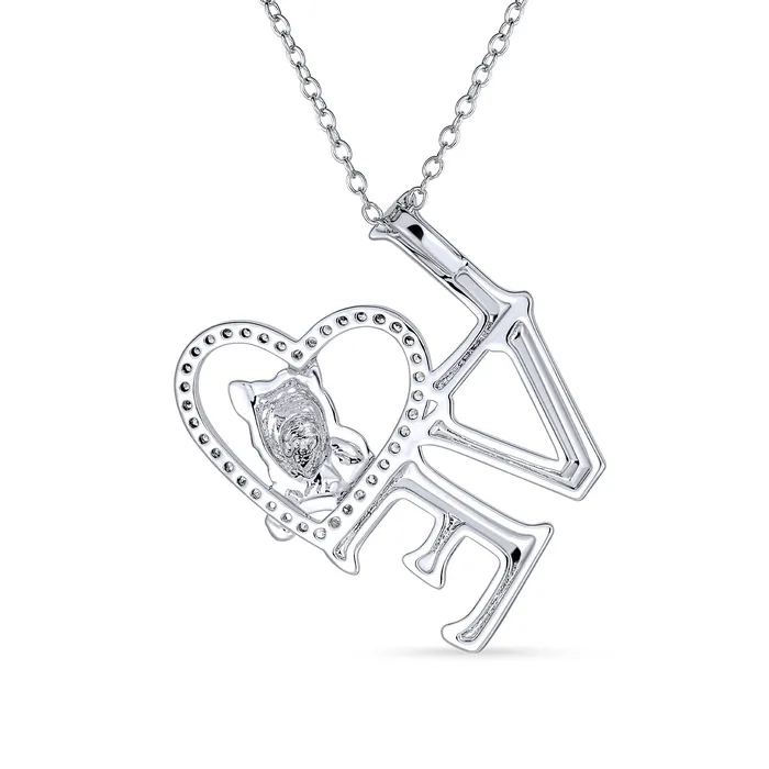 Love Heart Puppy Pet Dog Yorkie Pendant Necklace Gold Silver Plated Chain BlingJewelry Wholesale Necklaces
