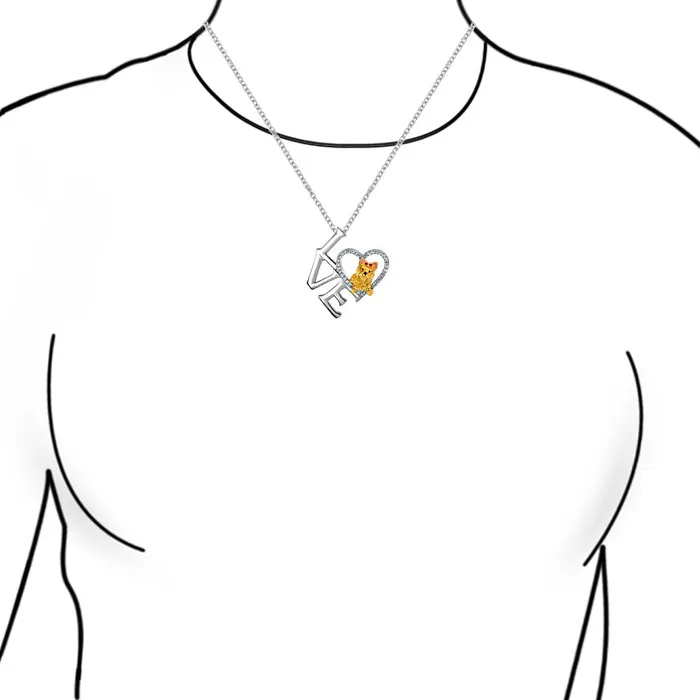Love Heart Puppy Pet Dog Yorkie Pendant Necklace Gold Silver Plated Chain BlingJewelry Wholesale Necklaces